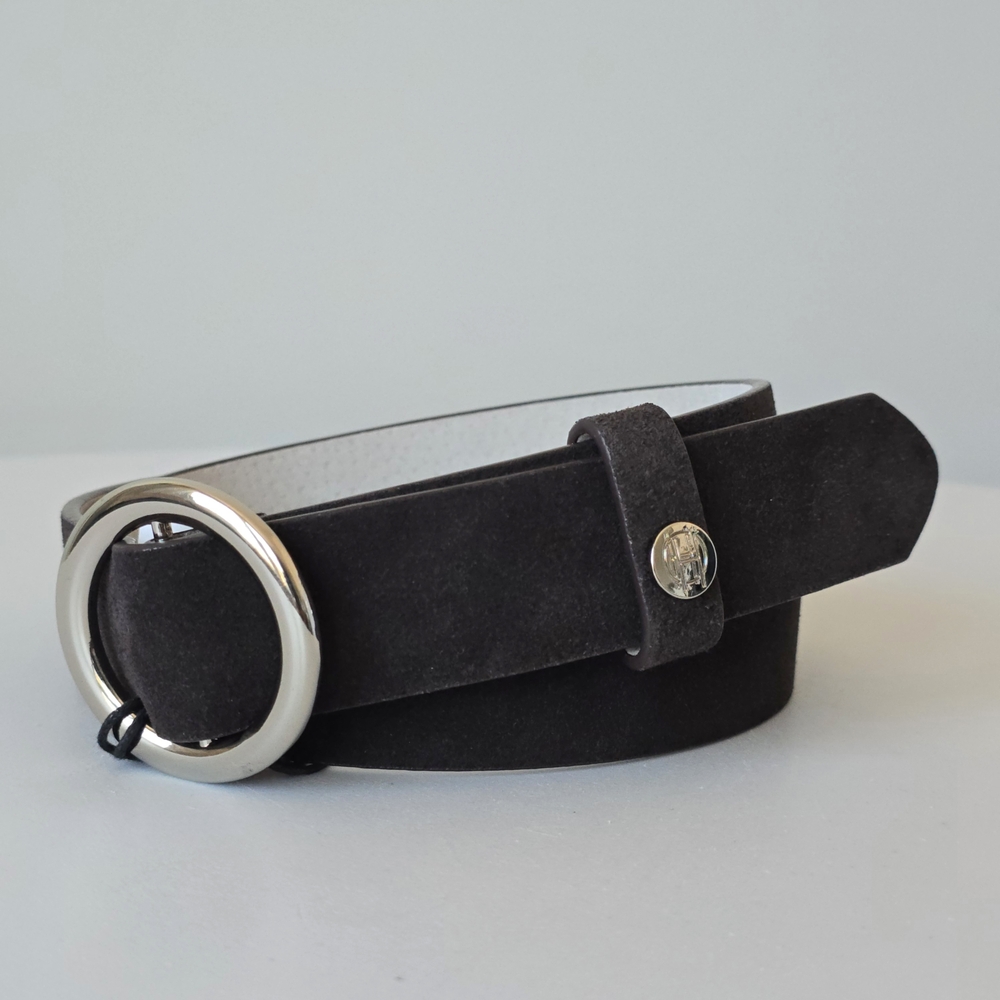 House Of Harlow 1960 Women Suede Leather Belt M Dark Brown NEW